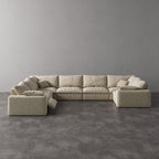 CloudLuxe U-Shape 7-Piece Modular Recliner Sectional-Linen