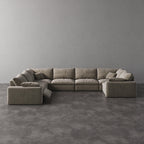 CloudLuxe U-Shape 7-Piece Modular Recliner Sectional-Velvet