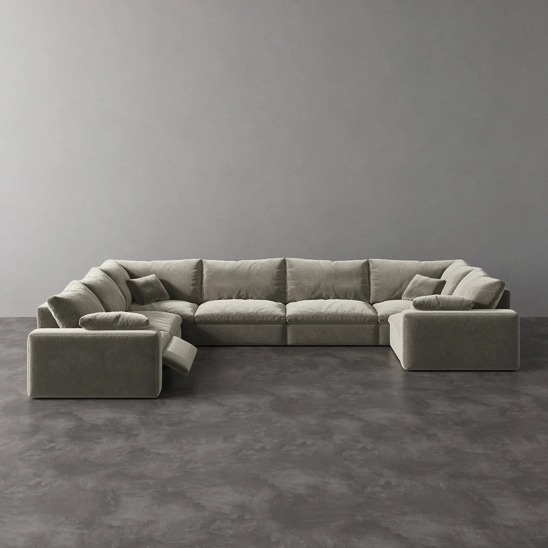 CloudLuxe U-Shape 7-Piece Modular Recliner Sectional