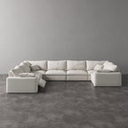 CloudLuxe U-Shape 7-Piece Modular Recliner Sectional-Linen