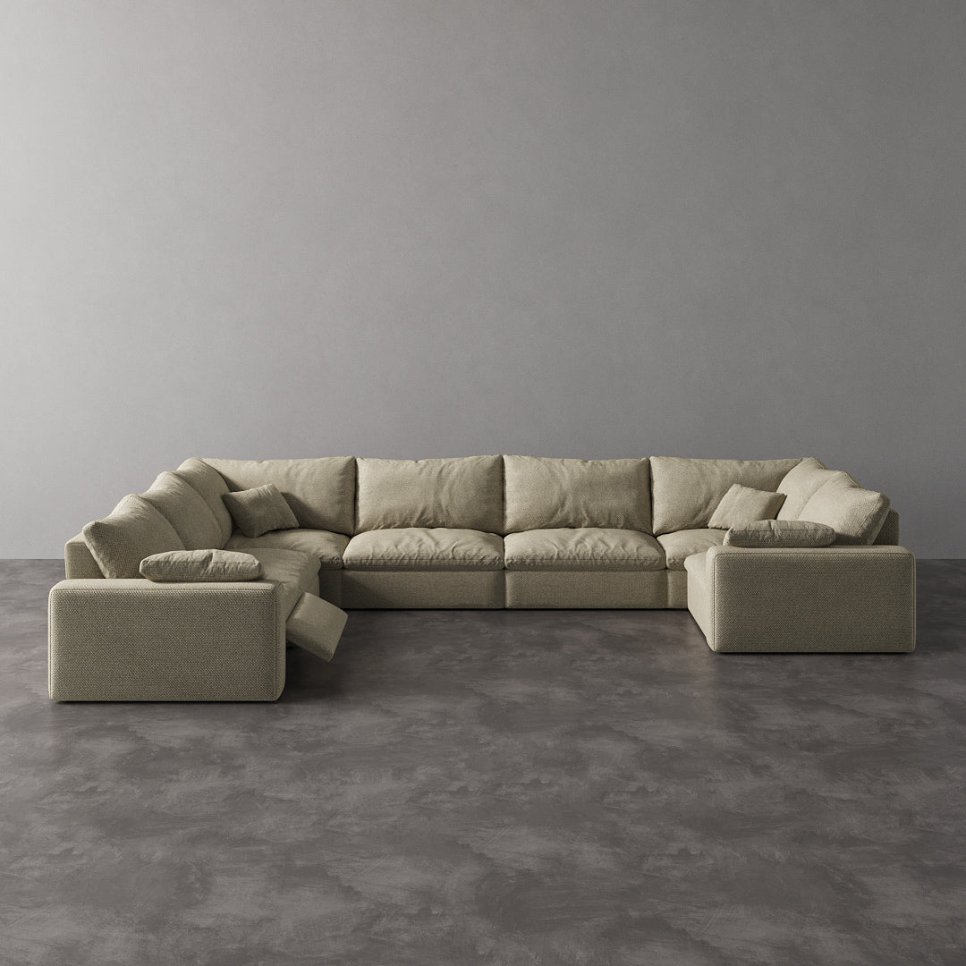 CloudLuxe U-Shape 7-Piece Modular Recliner Sectional