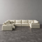 CloudLuxe U-Shape 7-Piece Modular Recliner Sectional-Bouclé