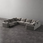 CloudLuxe U-Shape 7-Piece Modular Recliner Sectional-Velvet