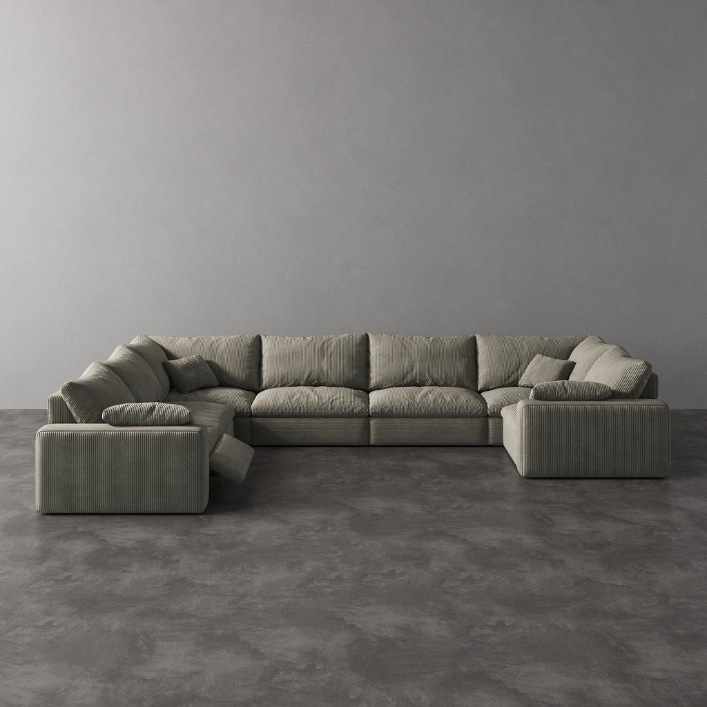 CloudLuxe U-Shape 7-Piece Modular Recliner Sectional-Corduroy
