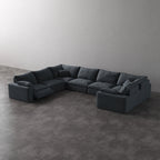 CloudLuxe U-Shape 7-Piece Modular Recliner Sectional-Linen