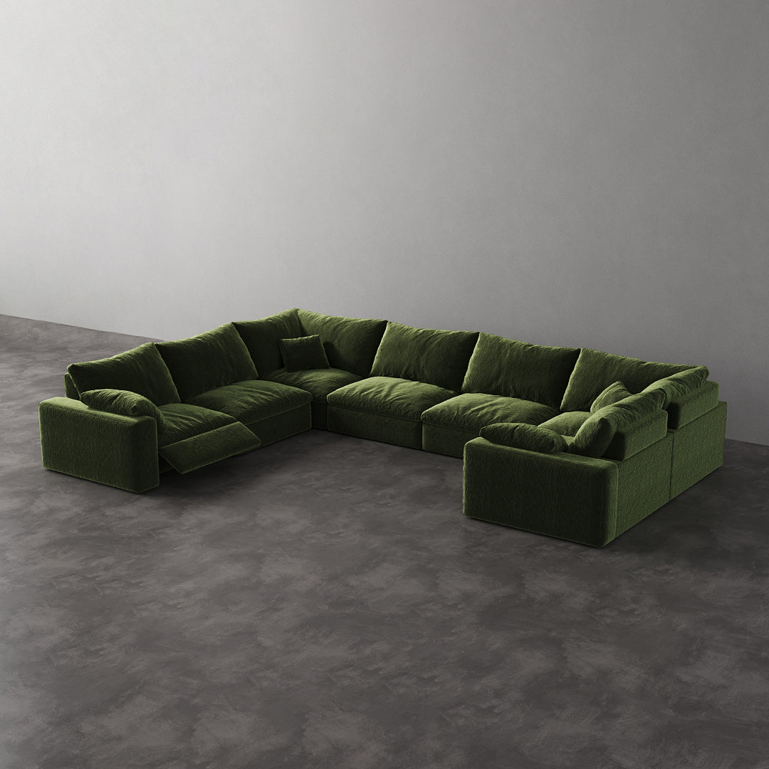 CloudLuxe U-Shape 7-Piece Modular Recliner Sectional