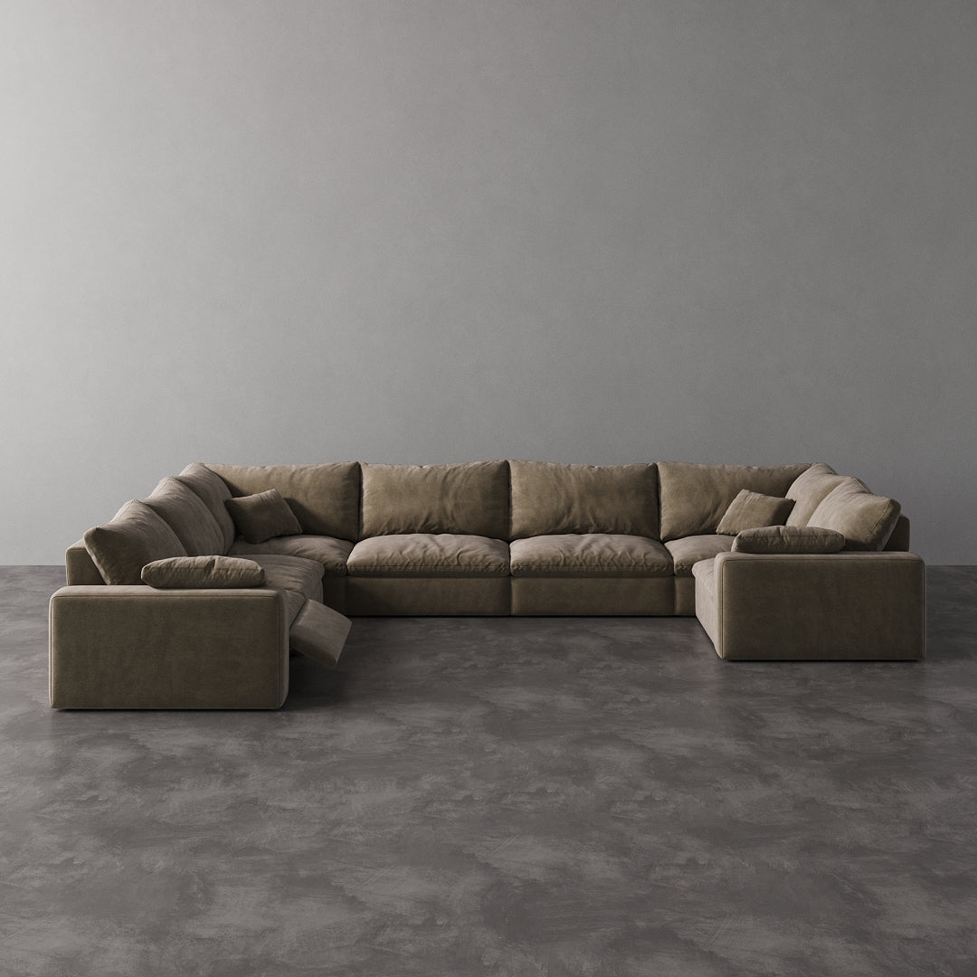 CloudLuxe U-Shape 7-Piece Modular Recliner Sectional
