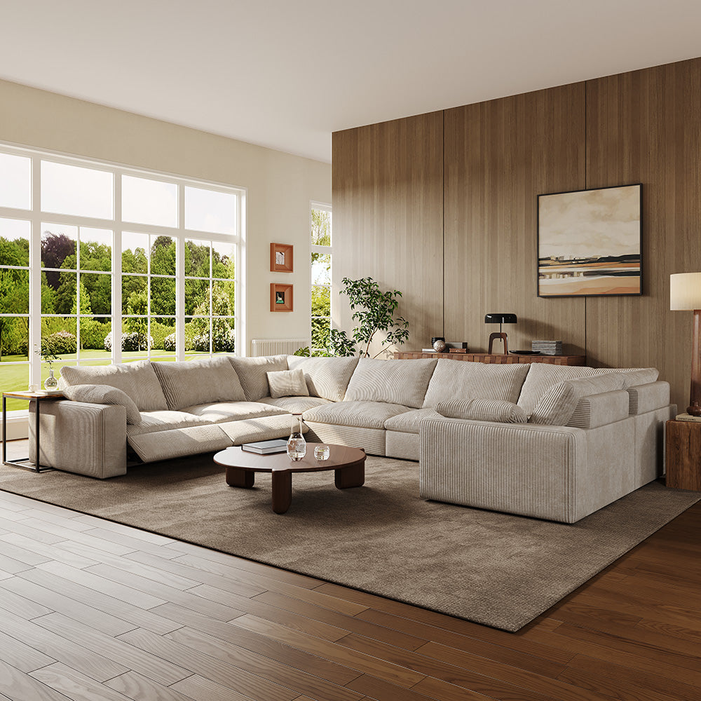 CloudLuxe U-Shape 7-Piece Modular Recliner Sectional