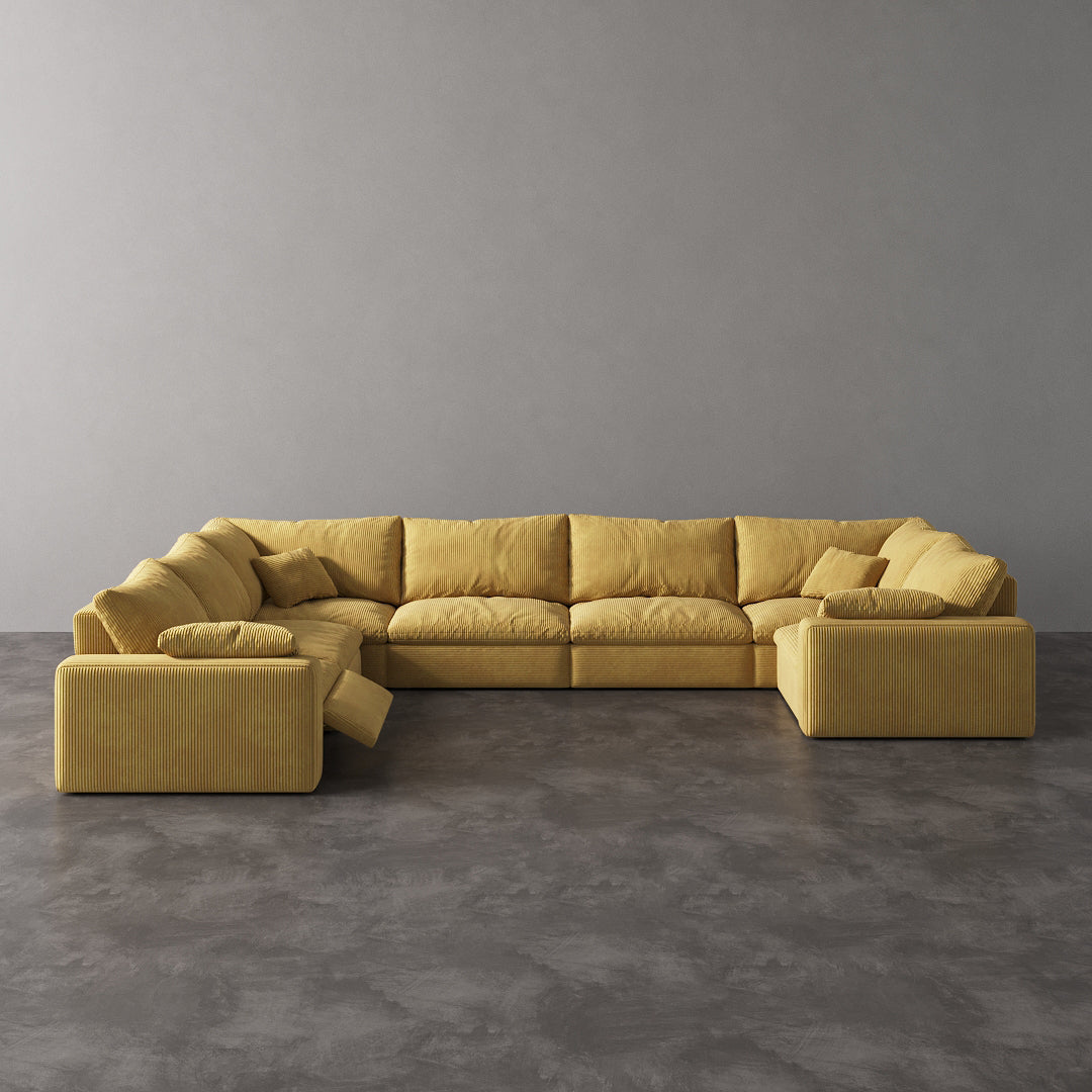 CloudLuxe U-Shape 7-Piece Modular Recliner Sectional-Corduroy