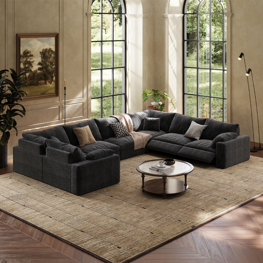 CloudLuxe U-Shape 7-Piece Modular Recliner Sectional