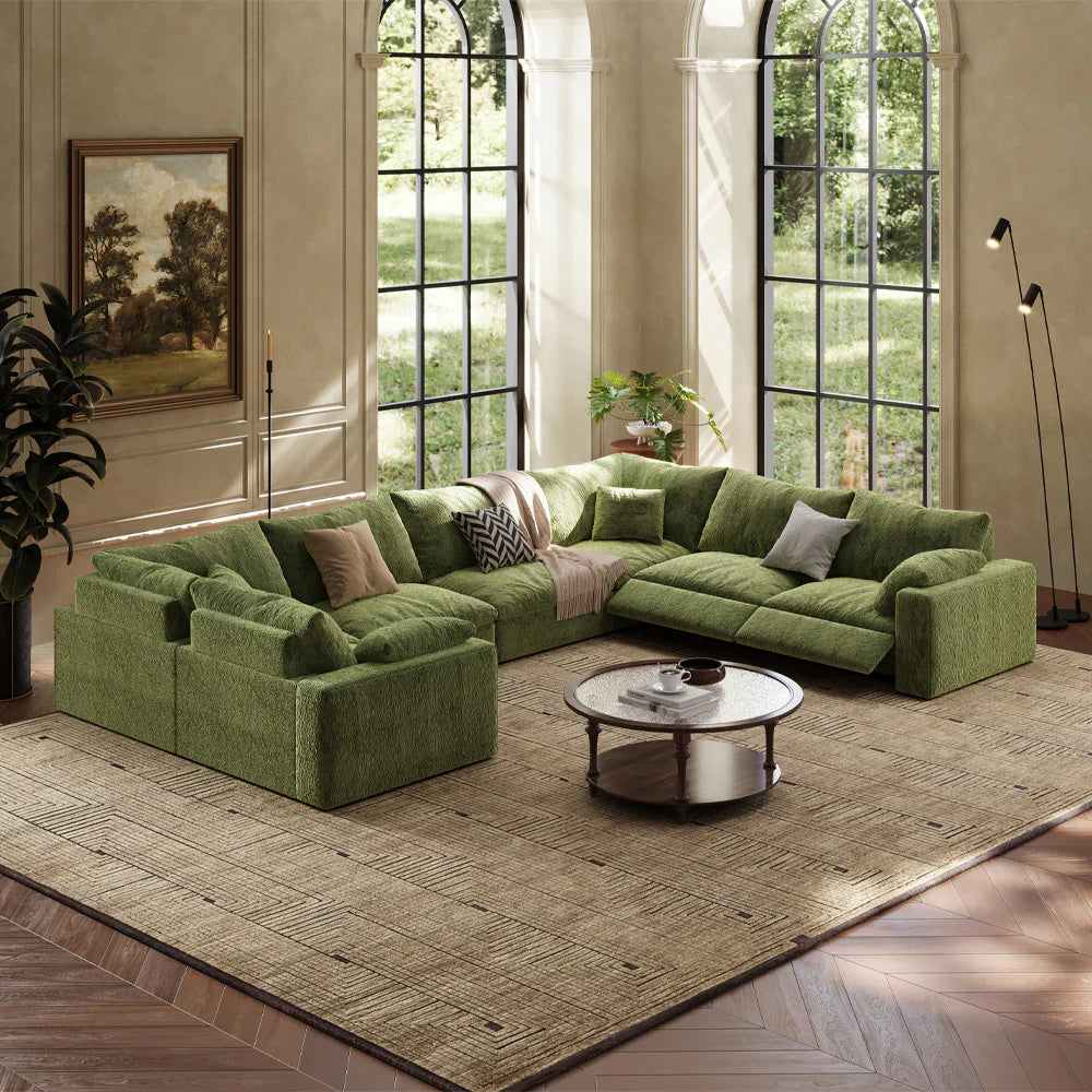CloudLuxe U-Shape 7-Piece Modular Recliner Sectional