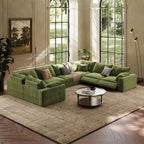 CloudLuxe U-Shape 7-Piece Modular Recliner Sectional-Velvet