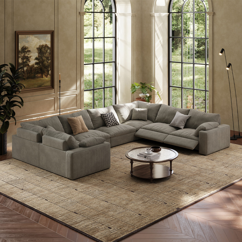 CloudLuxe U-Shape 7-Piece Modular Recliner Sectional