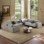 CloudLuxe U-Shape 7-Piece Modular Recliner Sectional-Velvet