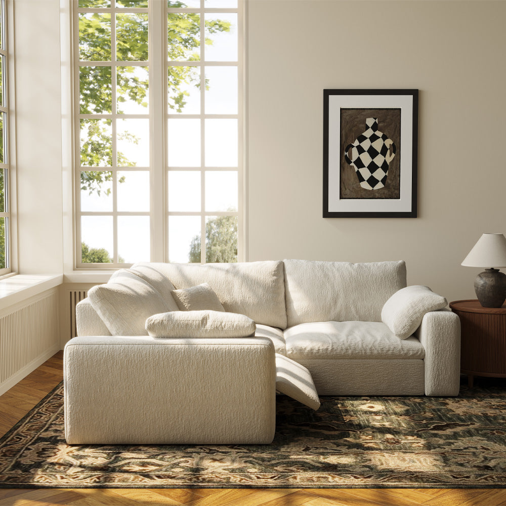 CloudLuxe Corner 3-Piece Modular Recliner Sectional-Velvet