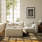 CloudLuxe Corner 3-Piece Modular Recliner Sectional-Velvet