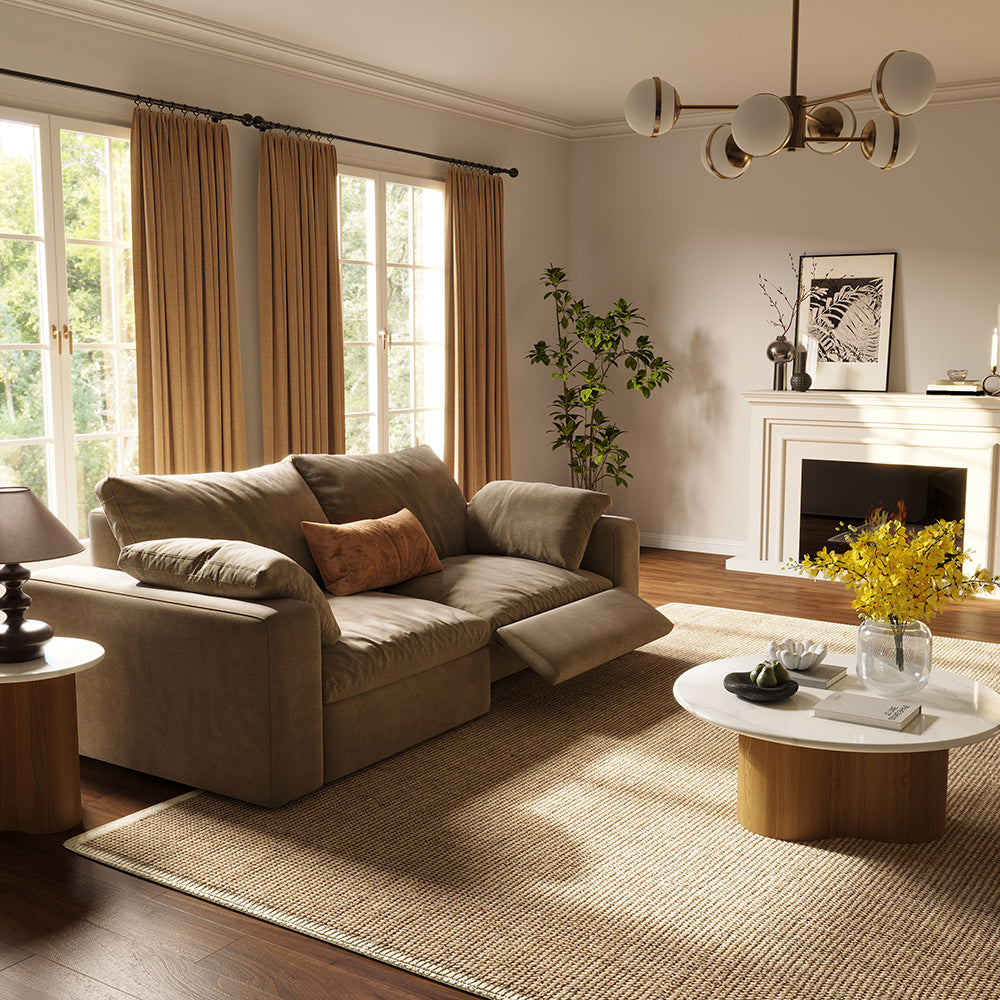 CloudLuxe 2-Piece Modular Recliner Sofa-Velvet
