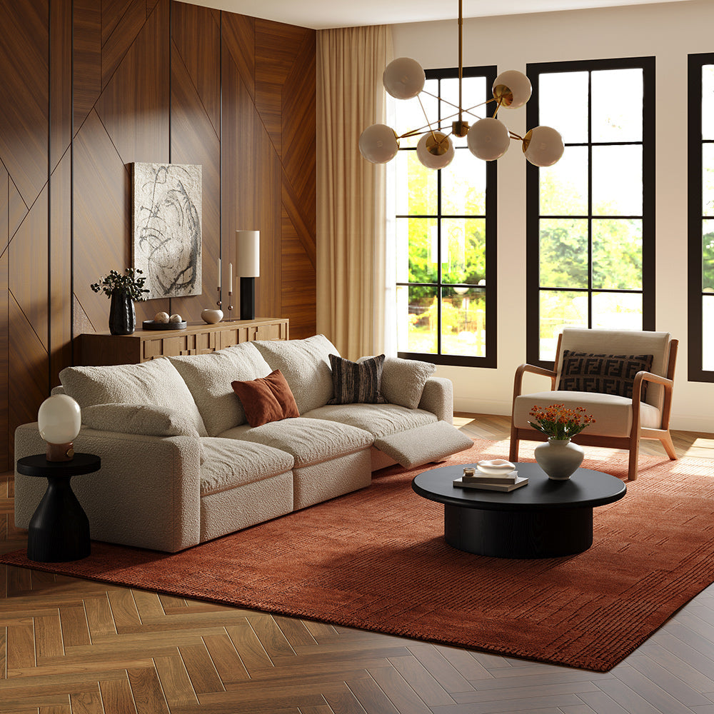 CloudLuxe 3-Piece Modular Recliner Sofa-Bouclé